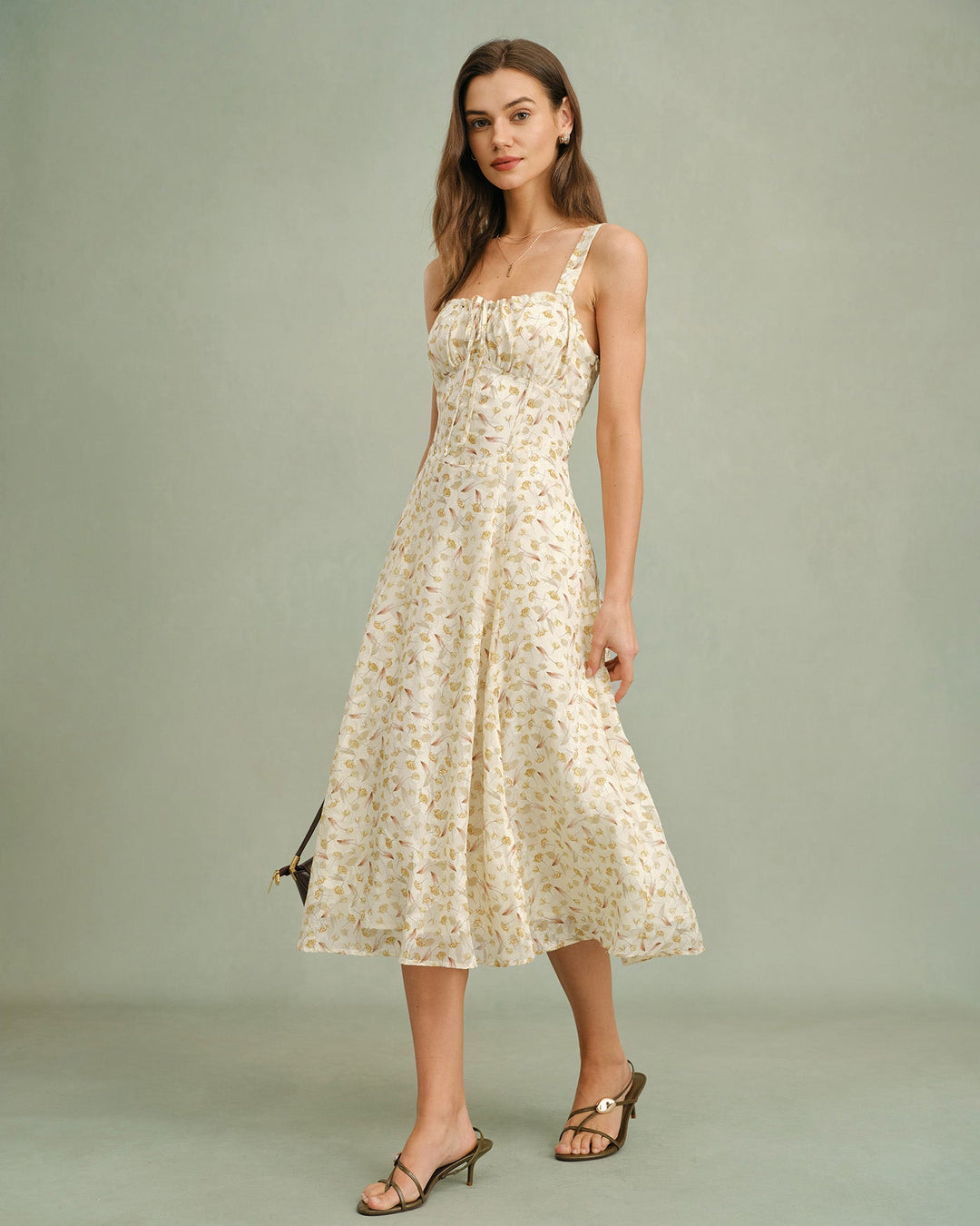 Morgan and Brooke | Floral Zipper Slip Midi Dress