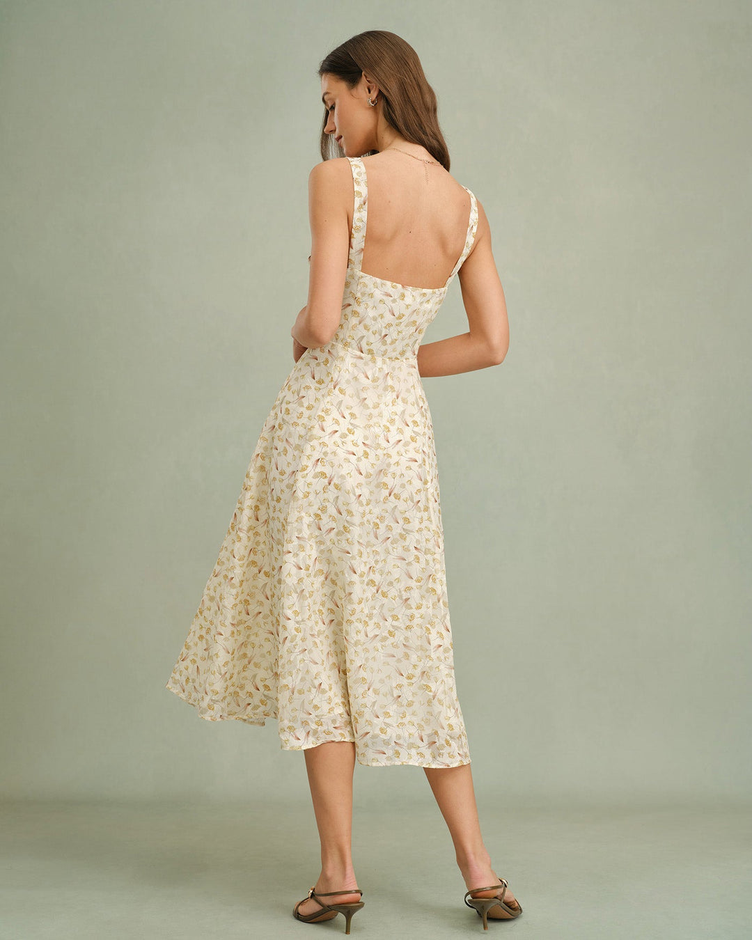 Morgan and Brooke | Floral Zipper Slip Midi Dress