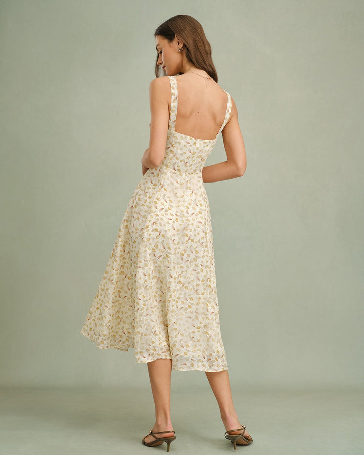 Morgan and Brooke | Floral Zipper Slip Midi Dress
