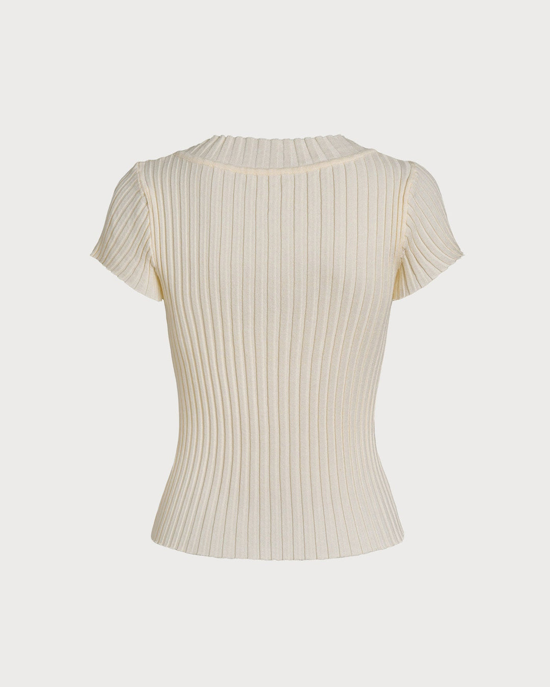Morgan and Brooke | Textured V Neck Tee for Women in Apricot