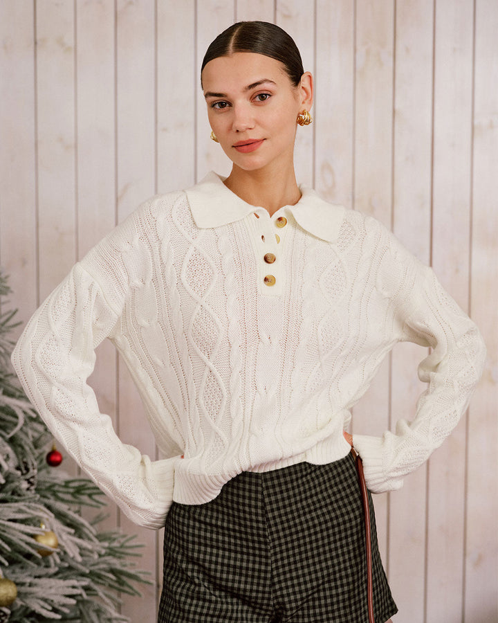 Morgan and Brooke | Beige Drop Shoulder Sweater