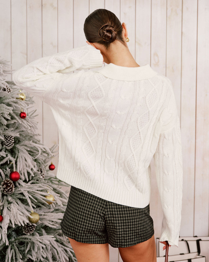 Morgan and Brooke | Beige Drop Shoulder Sweater