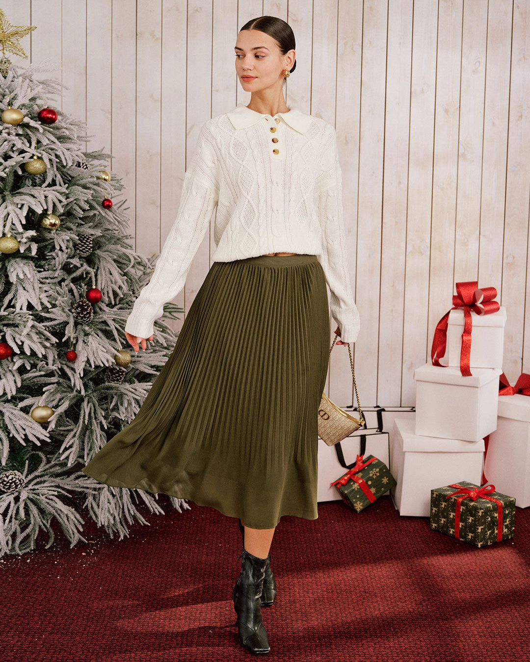 Morgan and Brooke | Beige Drop Shoulder Sweater