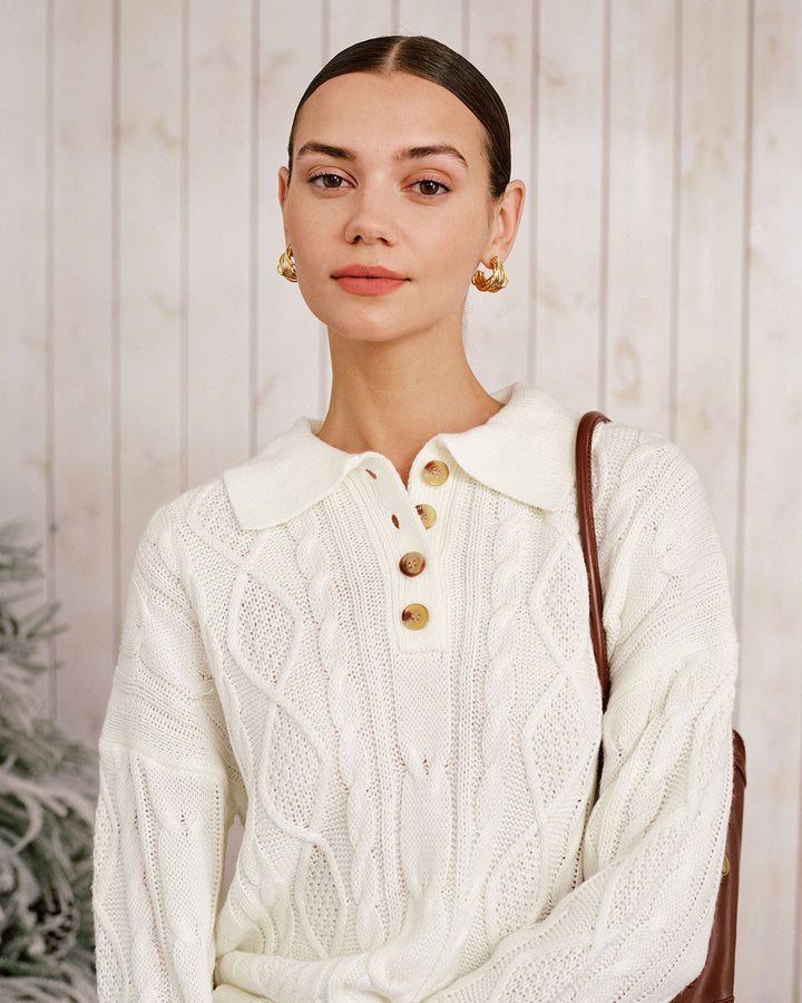 Morgan and Brooke | Beige Drop Shoulder Sweater