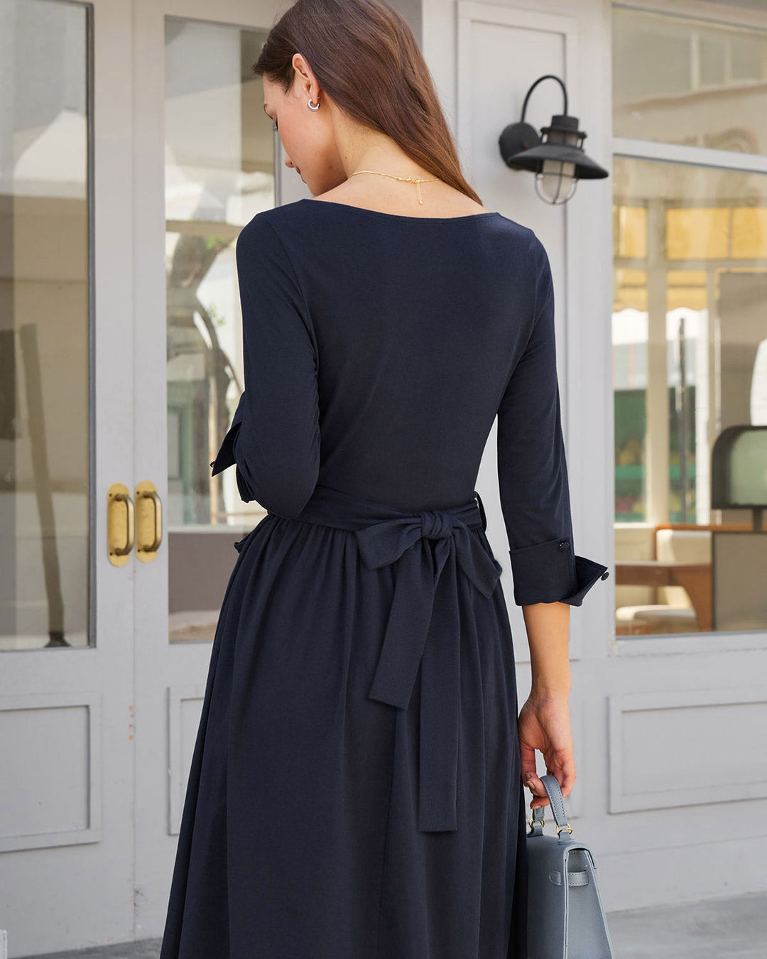 Morgan and Brooke | Navy Ruched Maxi Dress