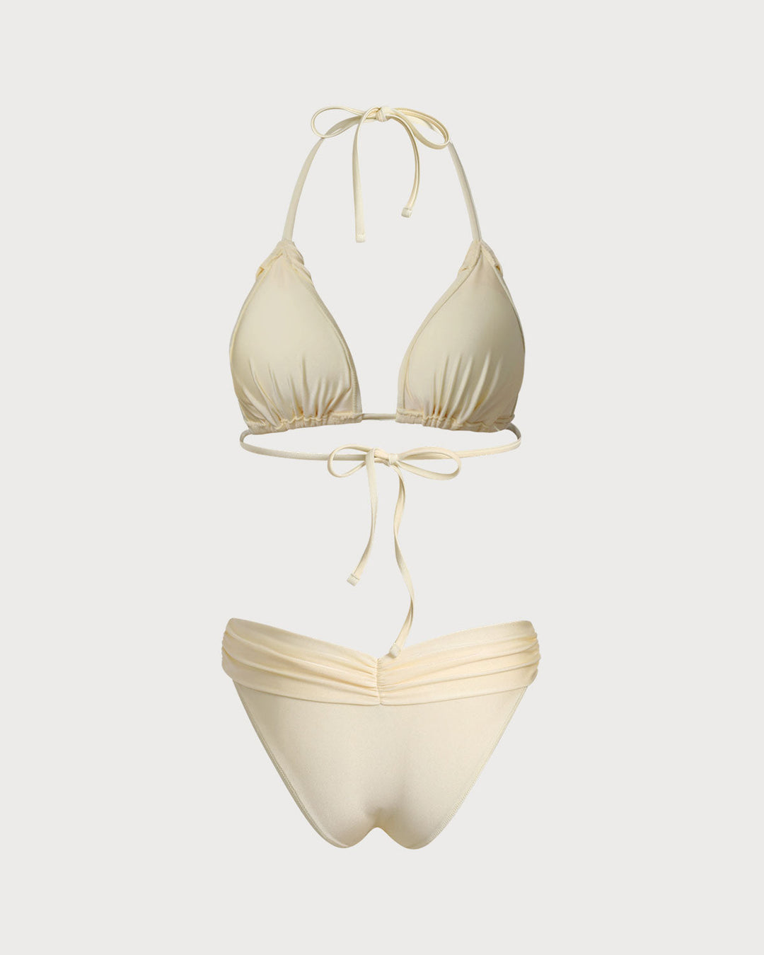 Morgan and Brooke | Yellow Ruched Halter Bikini