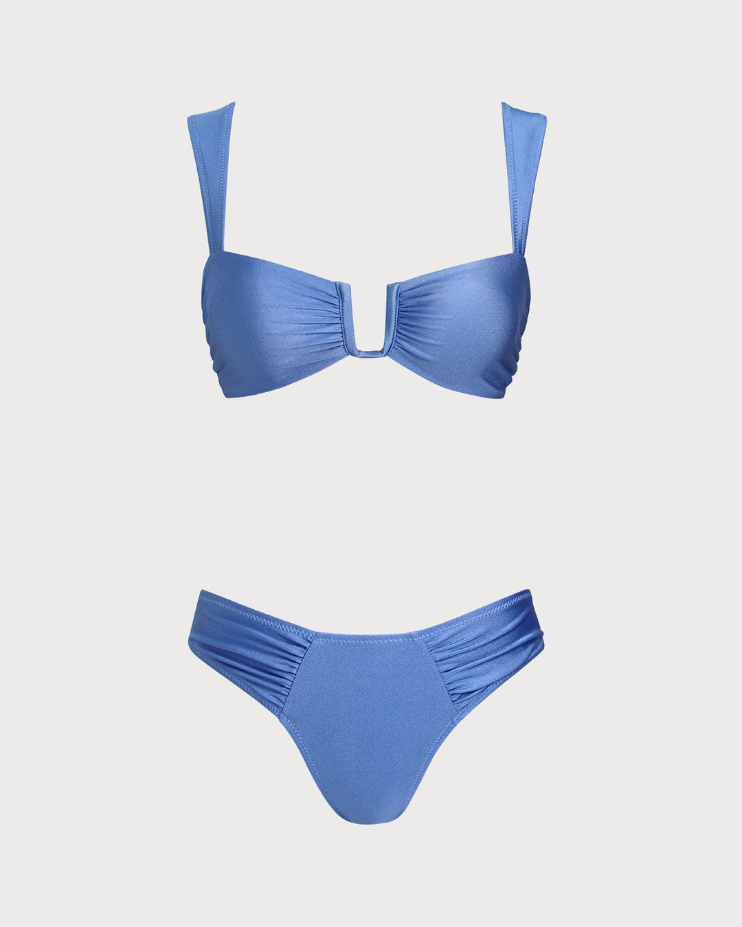 Morgan and Brooke | High Stretch Bikini Set for Women in Blue Triangle Design