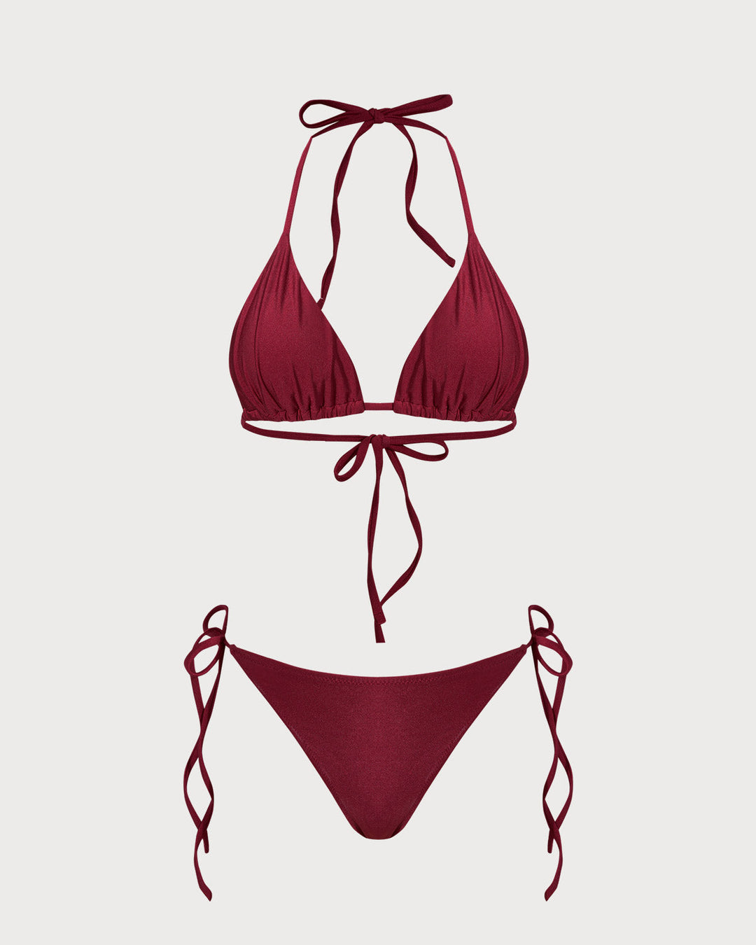 Morgan and Brooke | Triangle Drawstring Bikini Set for Women in Red