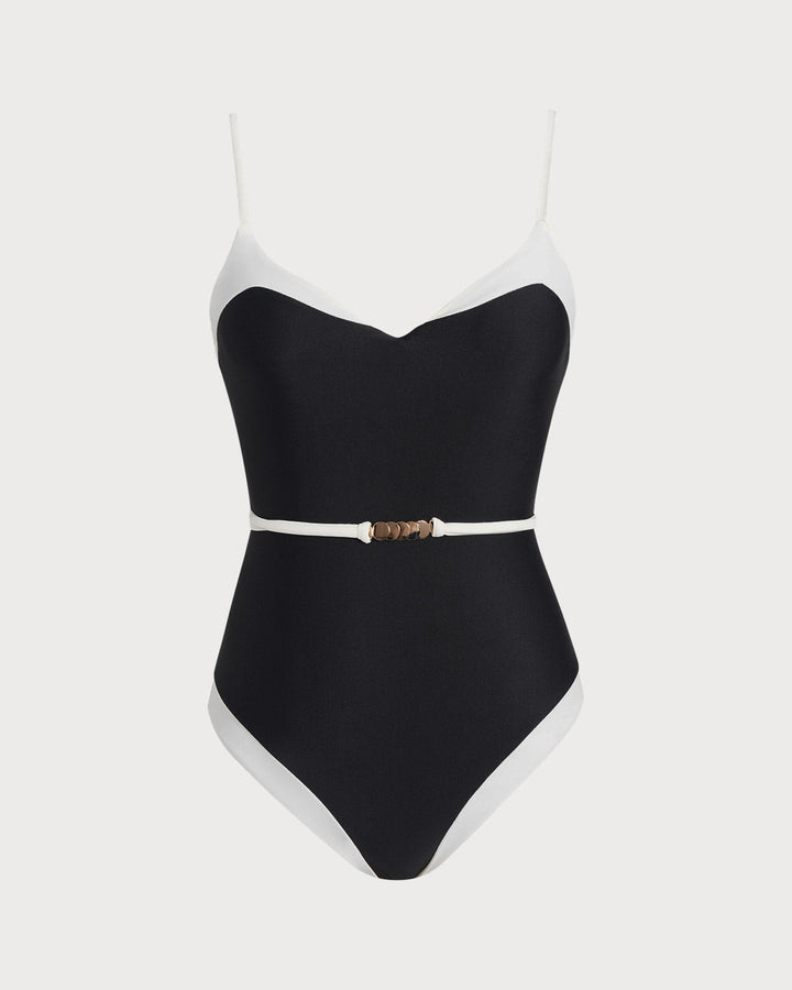 Morgan and Brooke | Black V Neck One Piece Swimwear