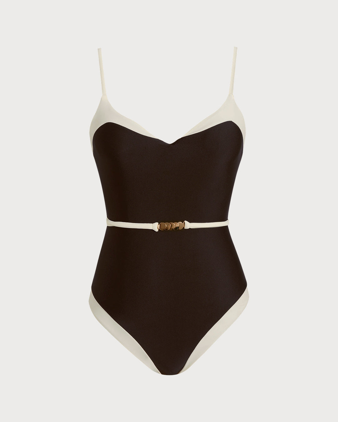 Morgan and Brooke | Brown V Neck Bralette One Piece