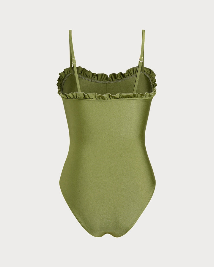 Morgan and Brooke | Green Ruffle One Piece Swimwear for Women