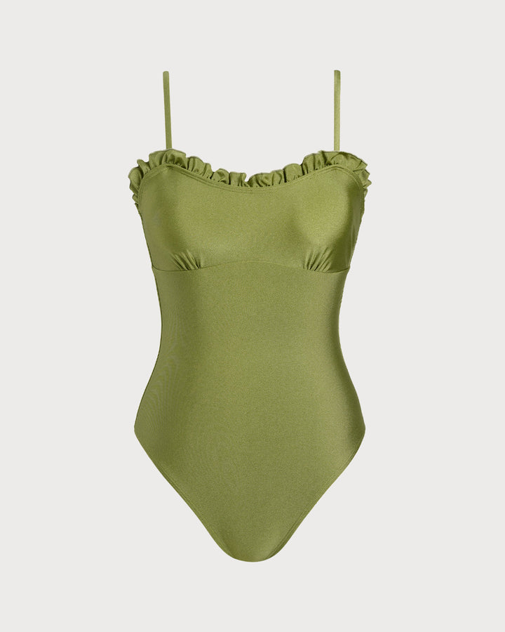 Morgan and Brooke | Green Ruffle One Piece Swimwear for Women