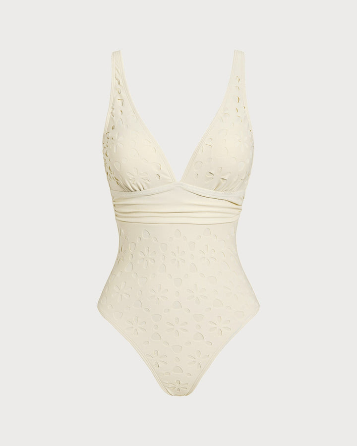 Morgan and Brooke | Bralette One Piece Swimwear for Women in Off White