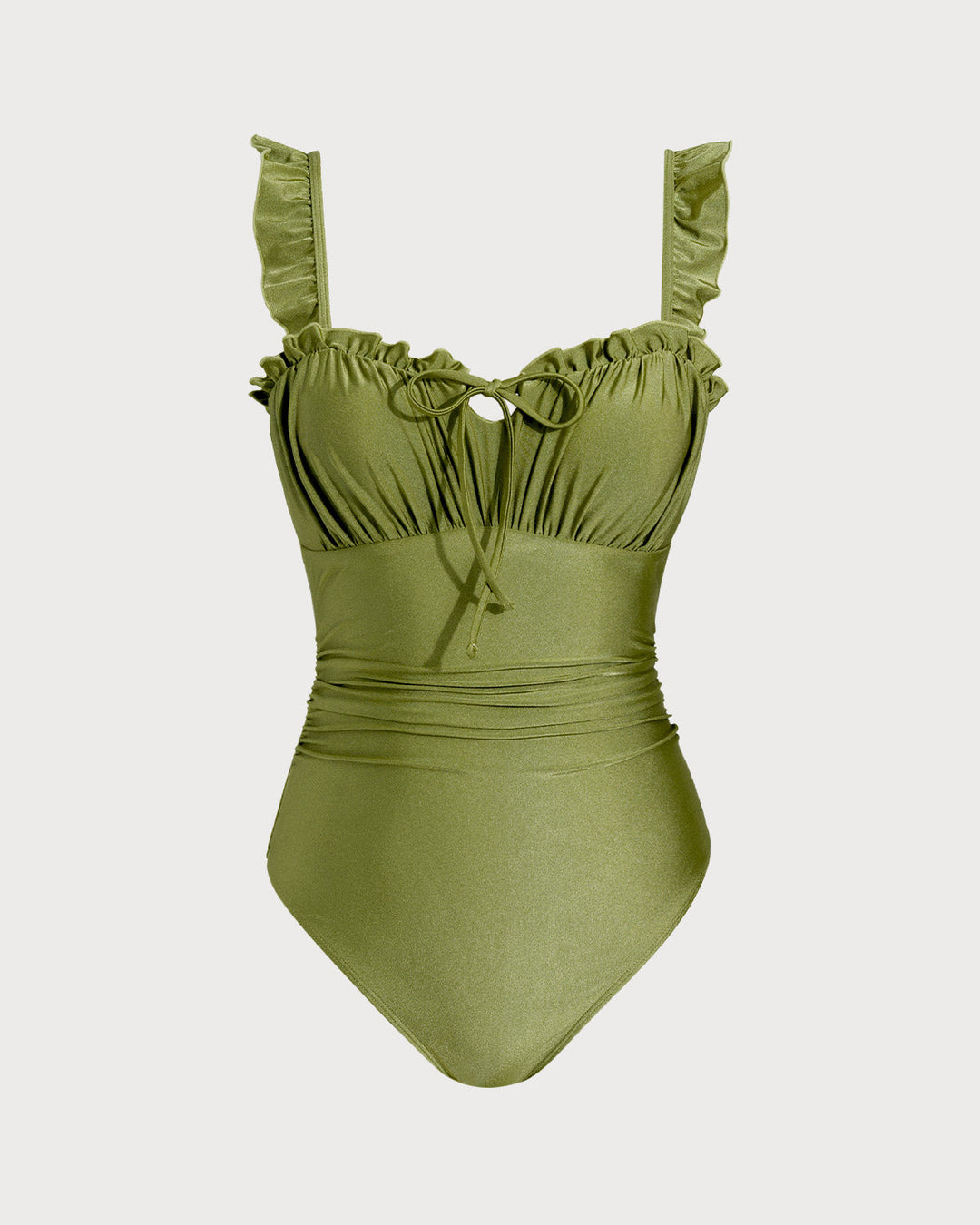 Morgan and Brooke | Ruched Bralette One Piece Swimwear for Women in Green