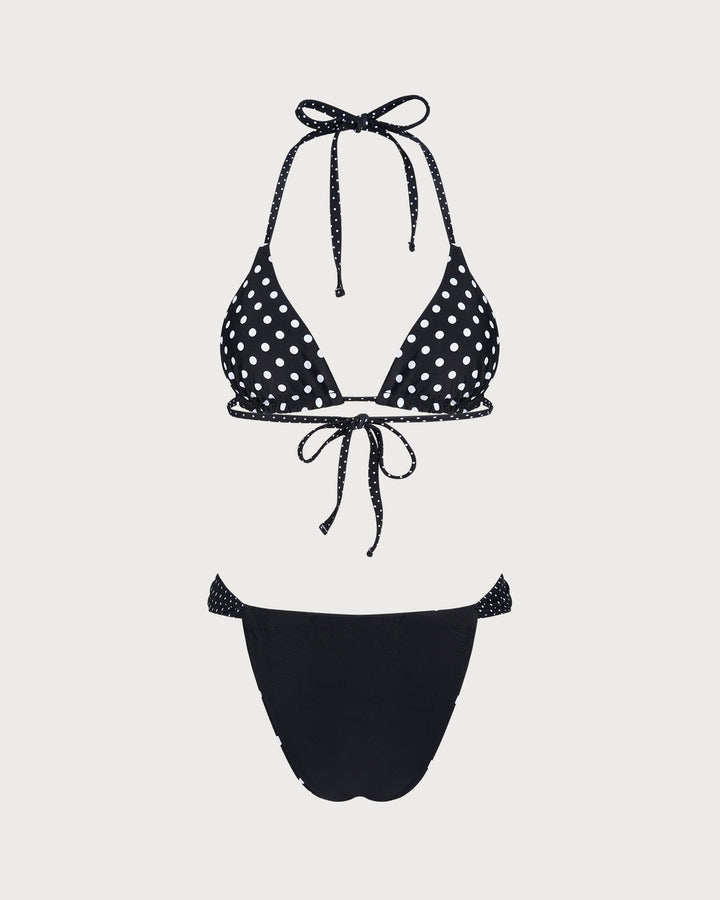 Morgan and Brooke | Reversible Bikini Set for Women in Black Polka Dot