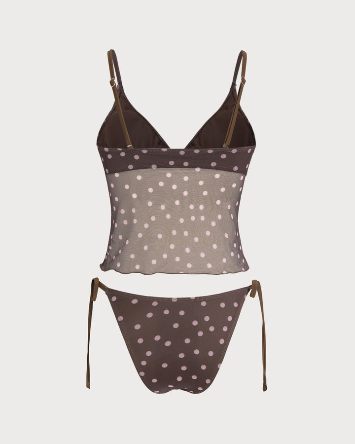 Morgan and Brooke | V Neck Polka Dot Tankini Set for Women