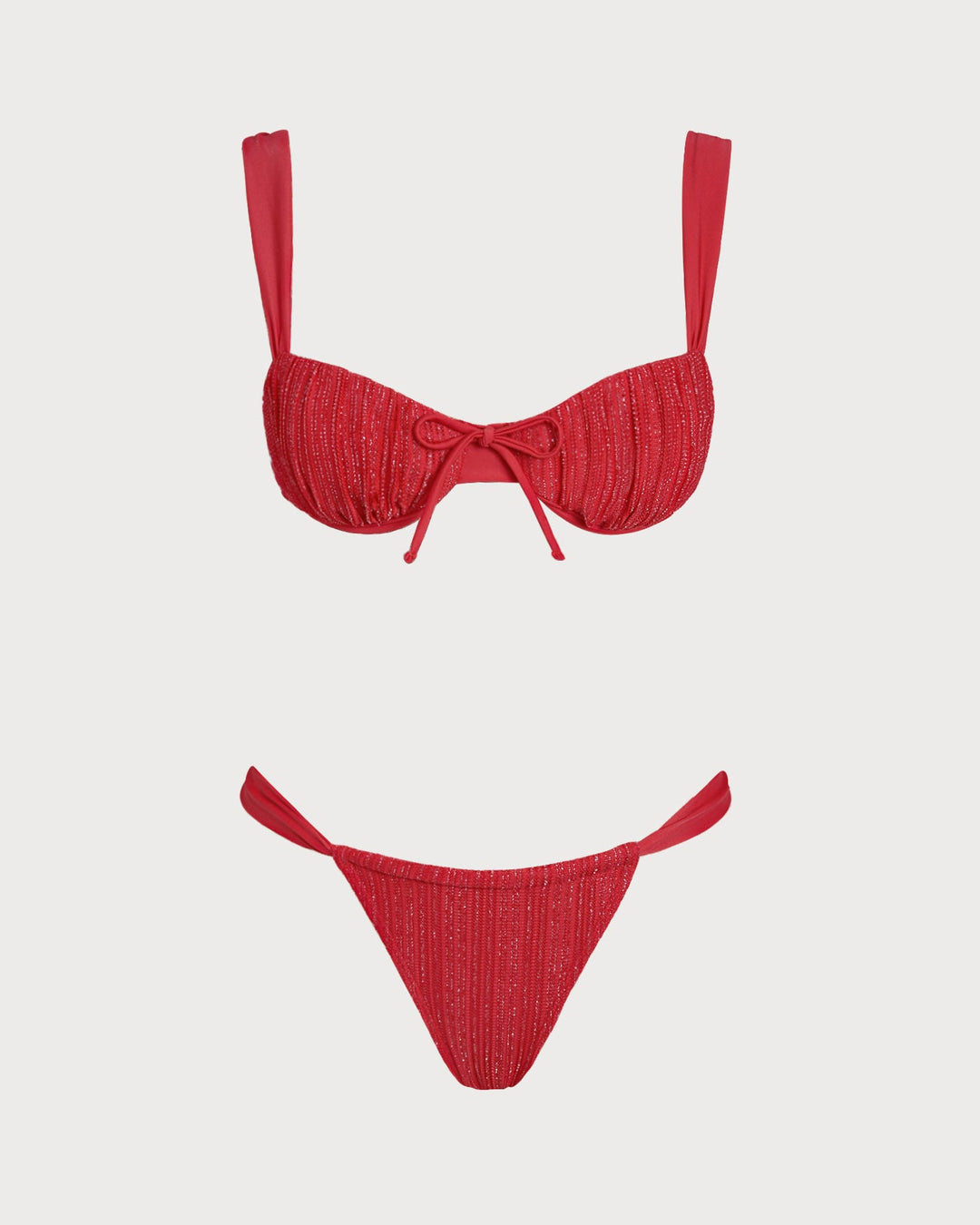 Morgan and Brooke | Underwire Bikini Set for Women in Red Sequins