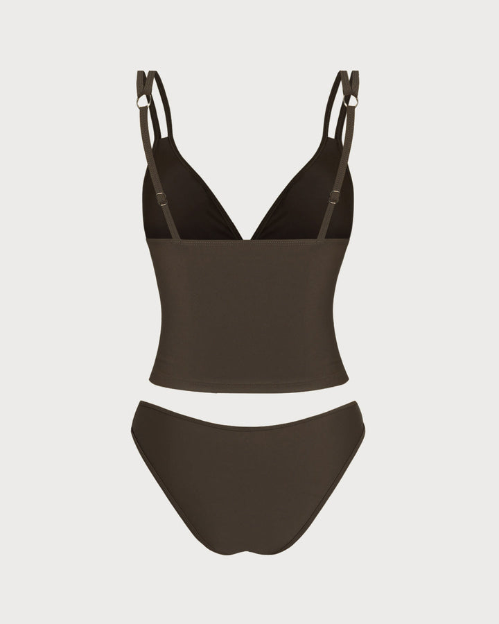 Morgan and Brooke | High Stretch Tankini Set for Women in Coffee