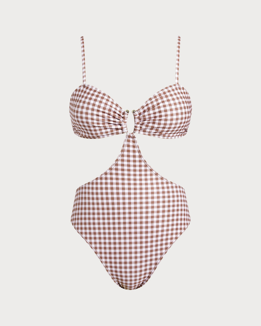Morgan and Brooke | Plaid One Piece Swimwear for Women in Coffee