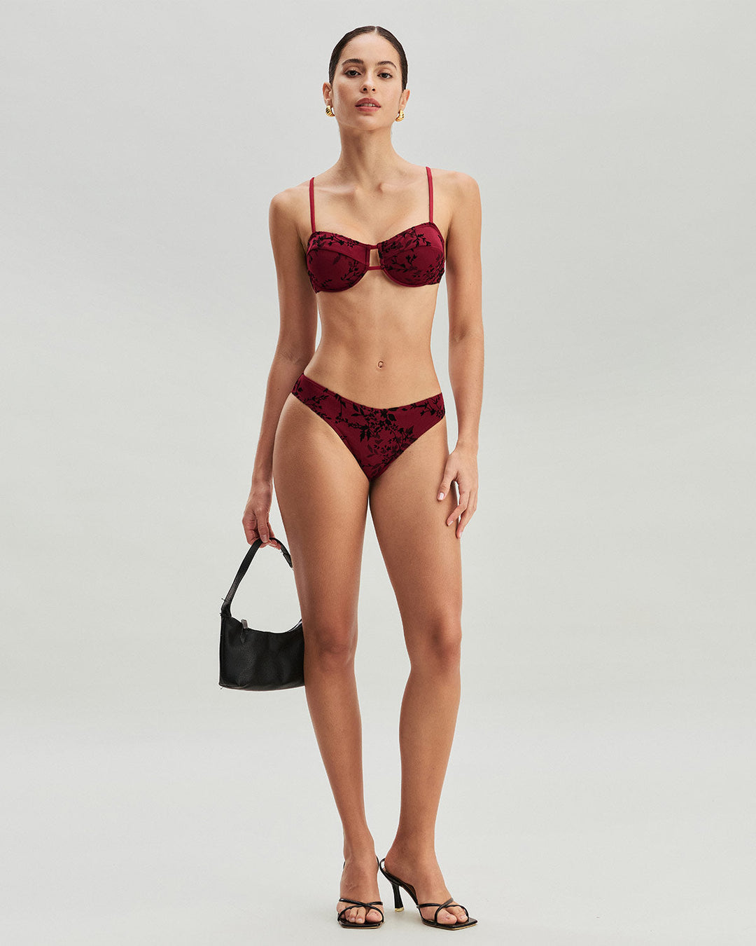 Morgan and Brooke | Floral Underwire Bikini Set for Women in Red