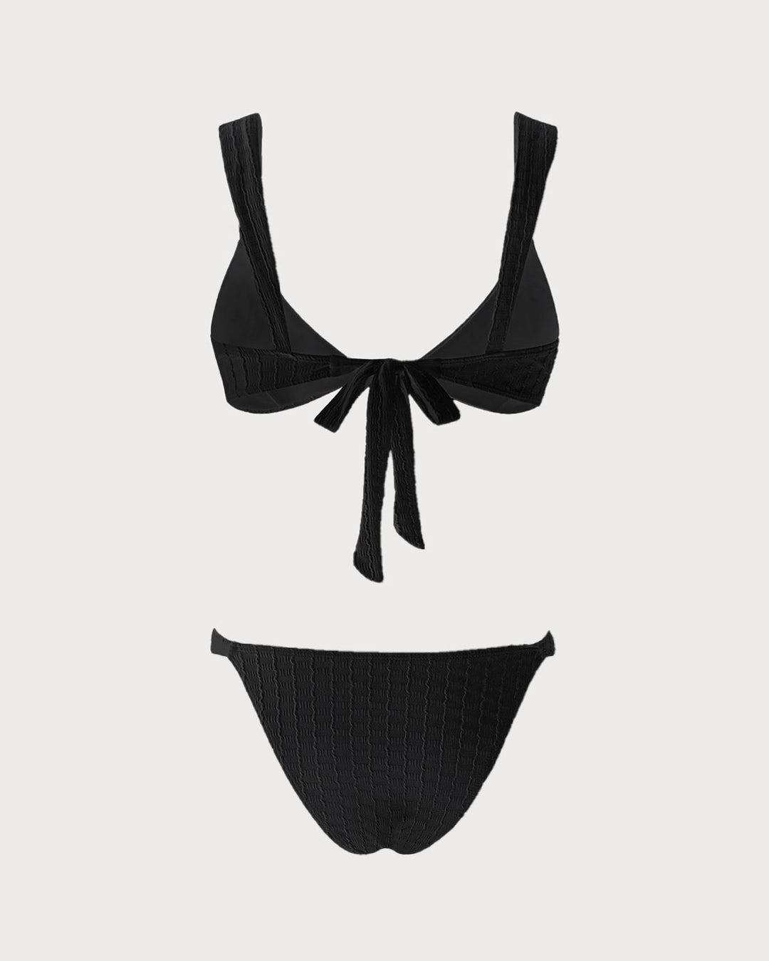 Morgan and Brooke | V Neck Bralette Bikini Set for Women in Black