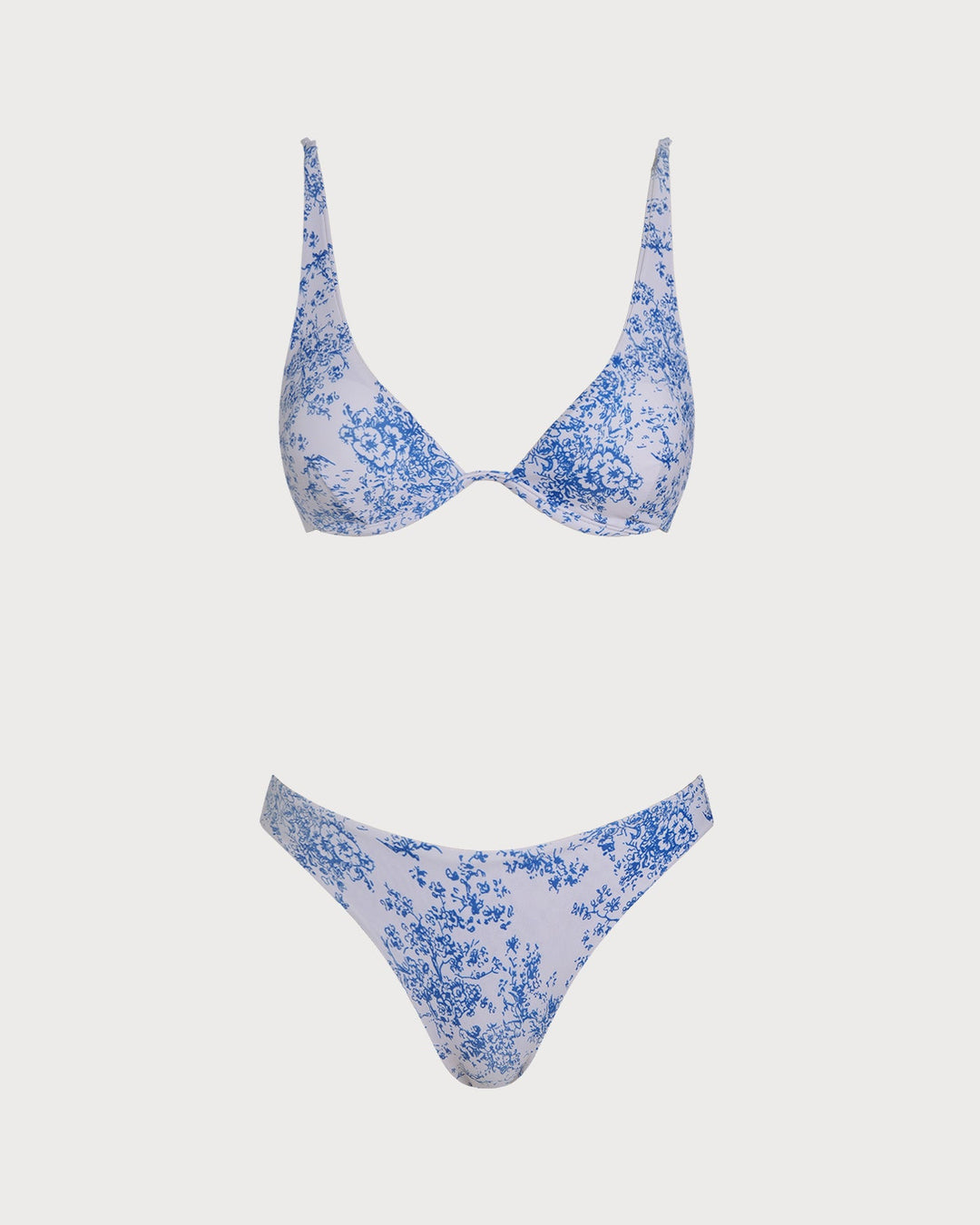 Morgan and Brooke | Floral Underwire Bikini Set for Women in Blue