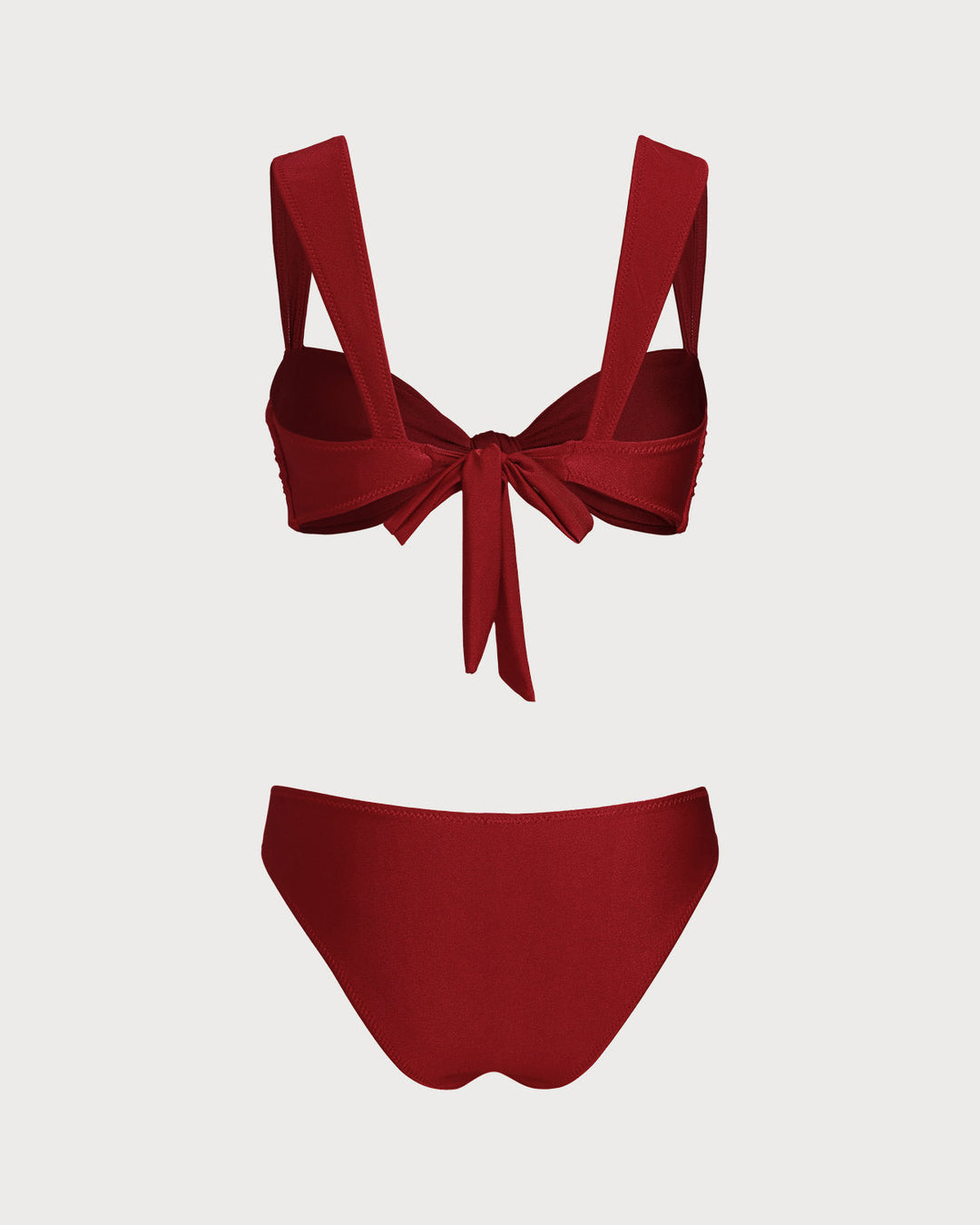 Morgan and Brooke | Triangle Low Waisted Bikini Set, Red