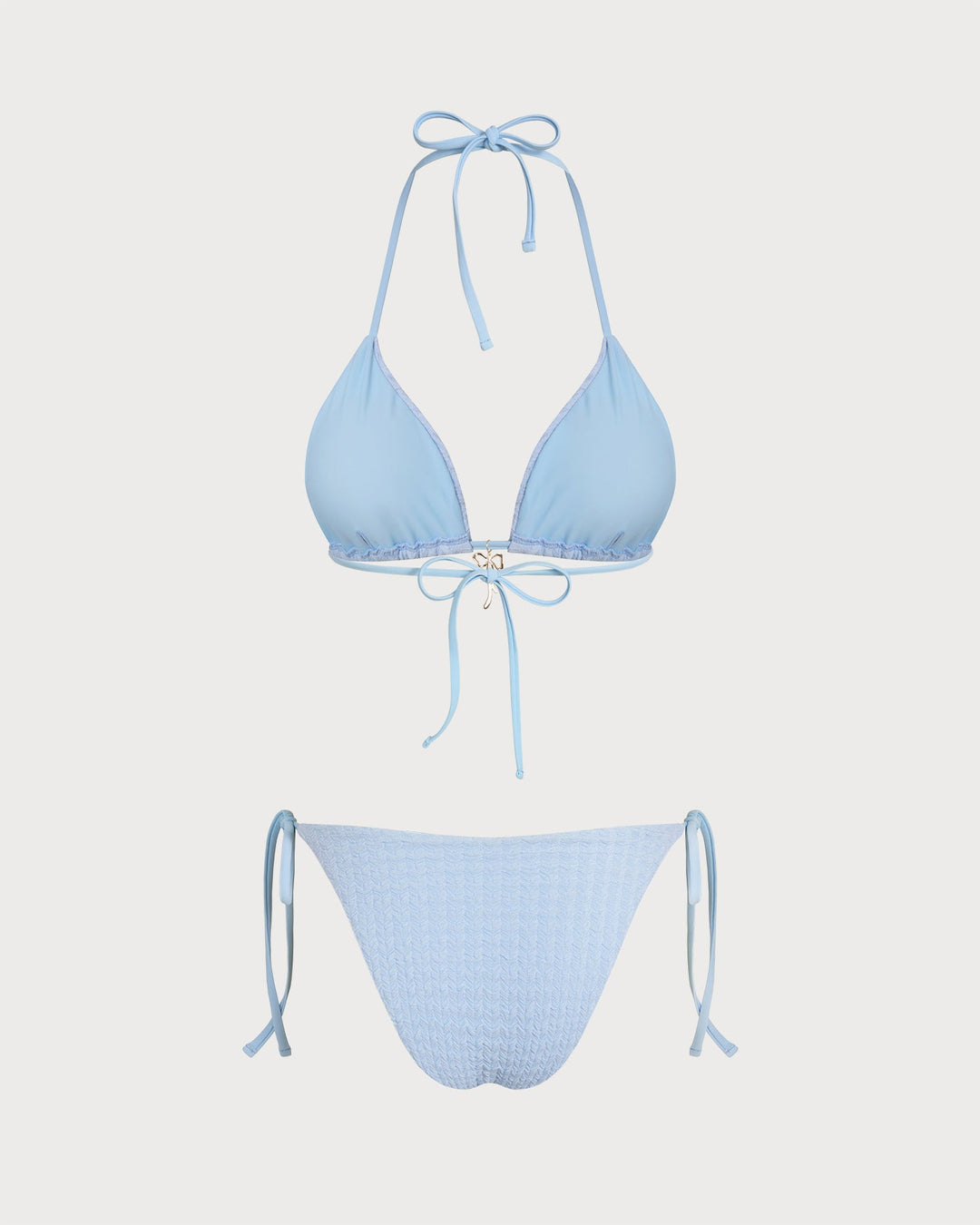 Morgan and Brooke | Halter Triangle Bikini Set for Women in Blue