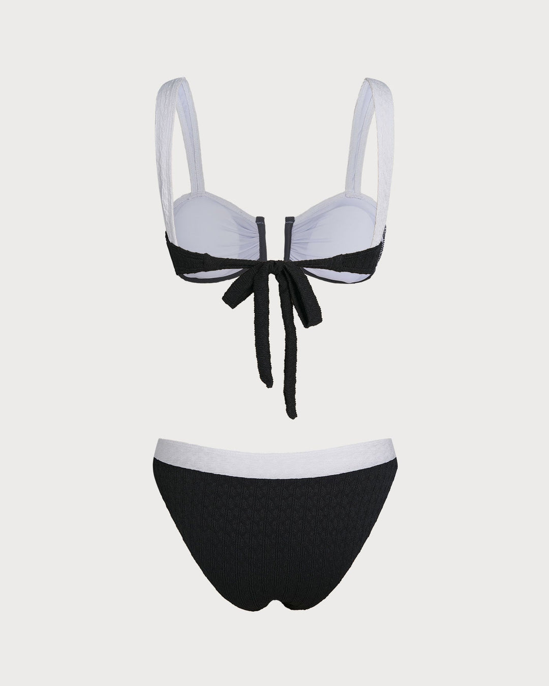 Morgan and Brooke | Black Contrast U Neck Triangle Bikini Set