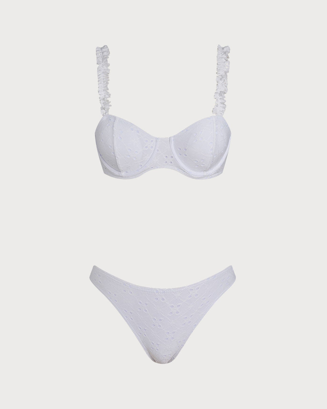 Morgan and Brooke | White Jacquard Underwire Bikini Set