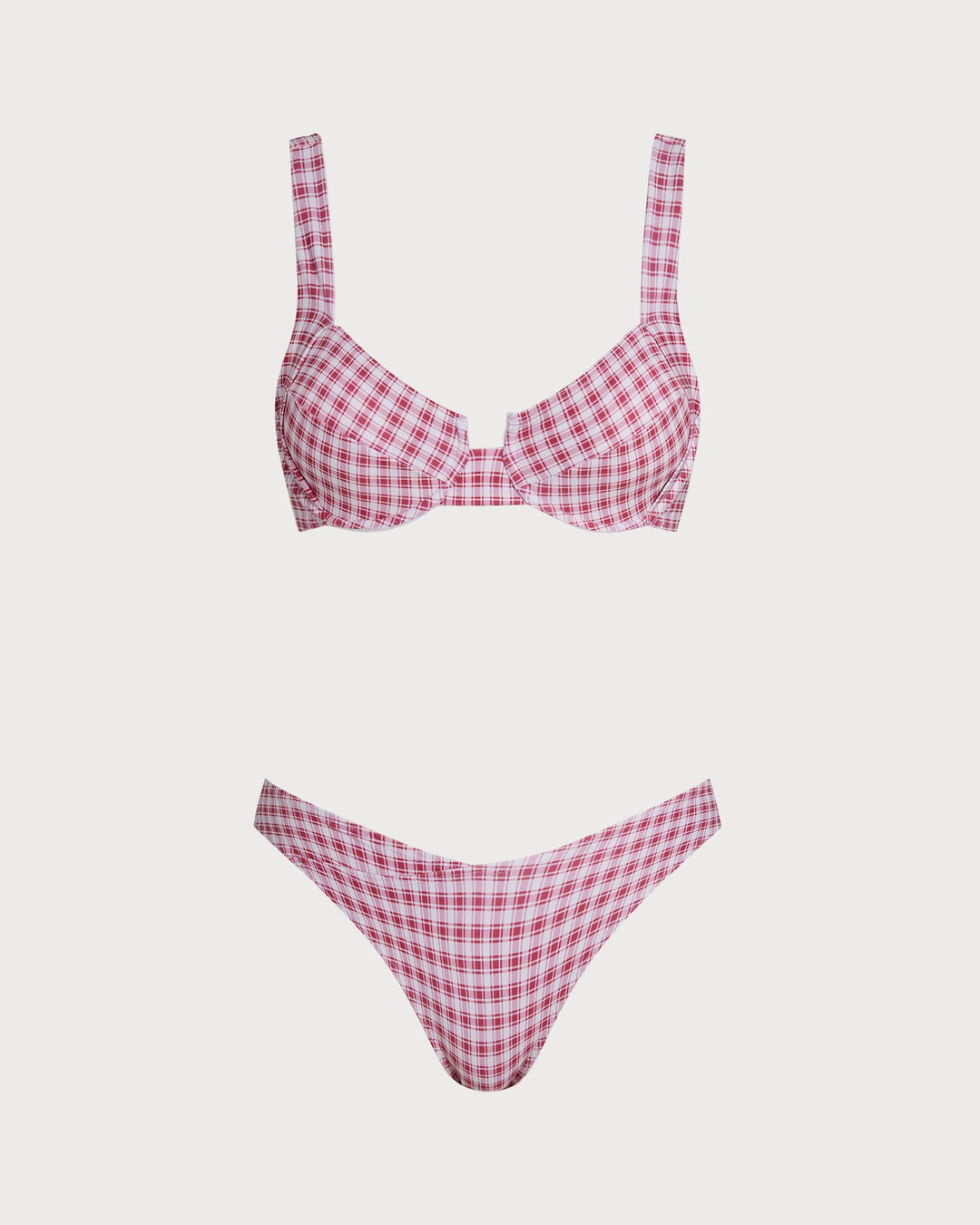 Morgan and Brooke | Underwire Bikini Set for Women in Red Plaid