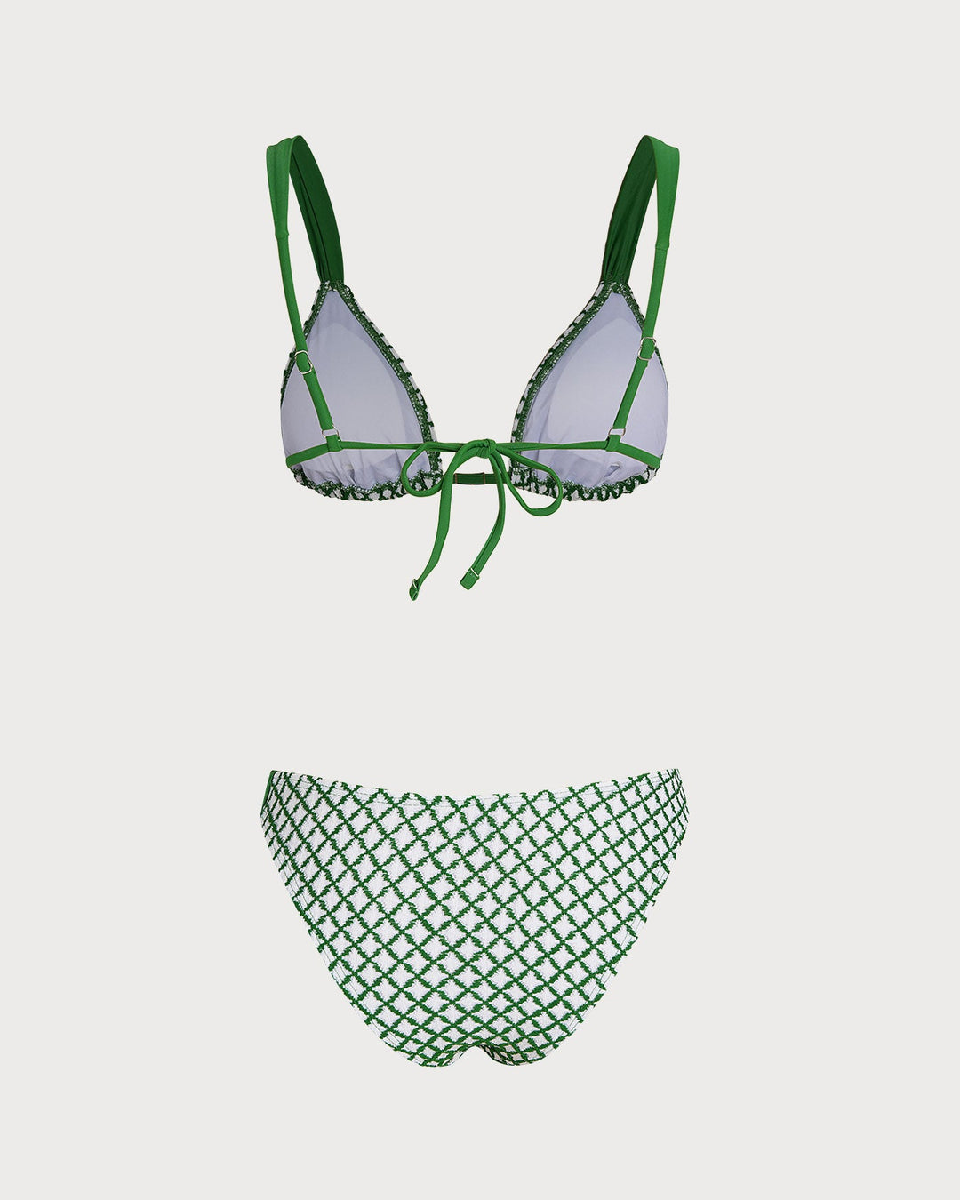 Morgan and Brooke | Green Plaid Triangle Bikini Set
