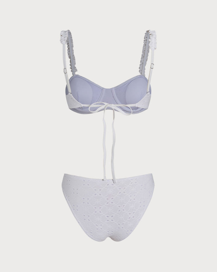 Morgan and Brooke | White Jacquard Underwire Bikini Set