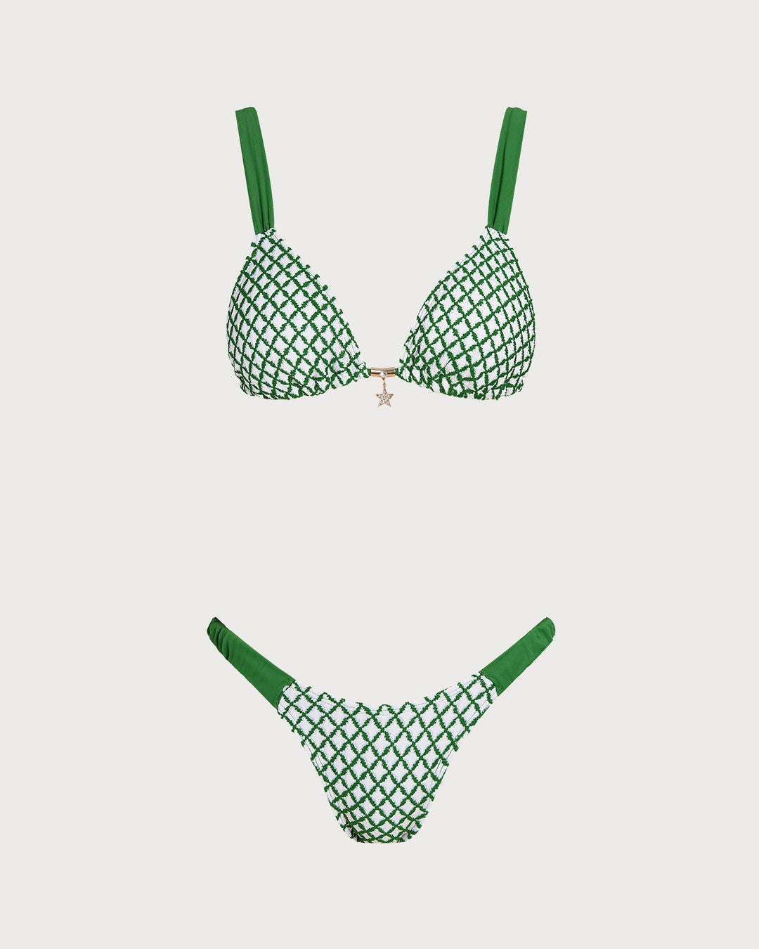 Morgan and Brooke | Green Plaid Triangle Bikini Set