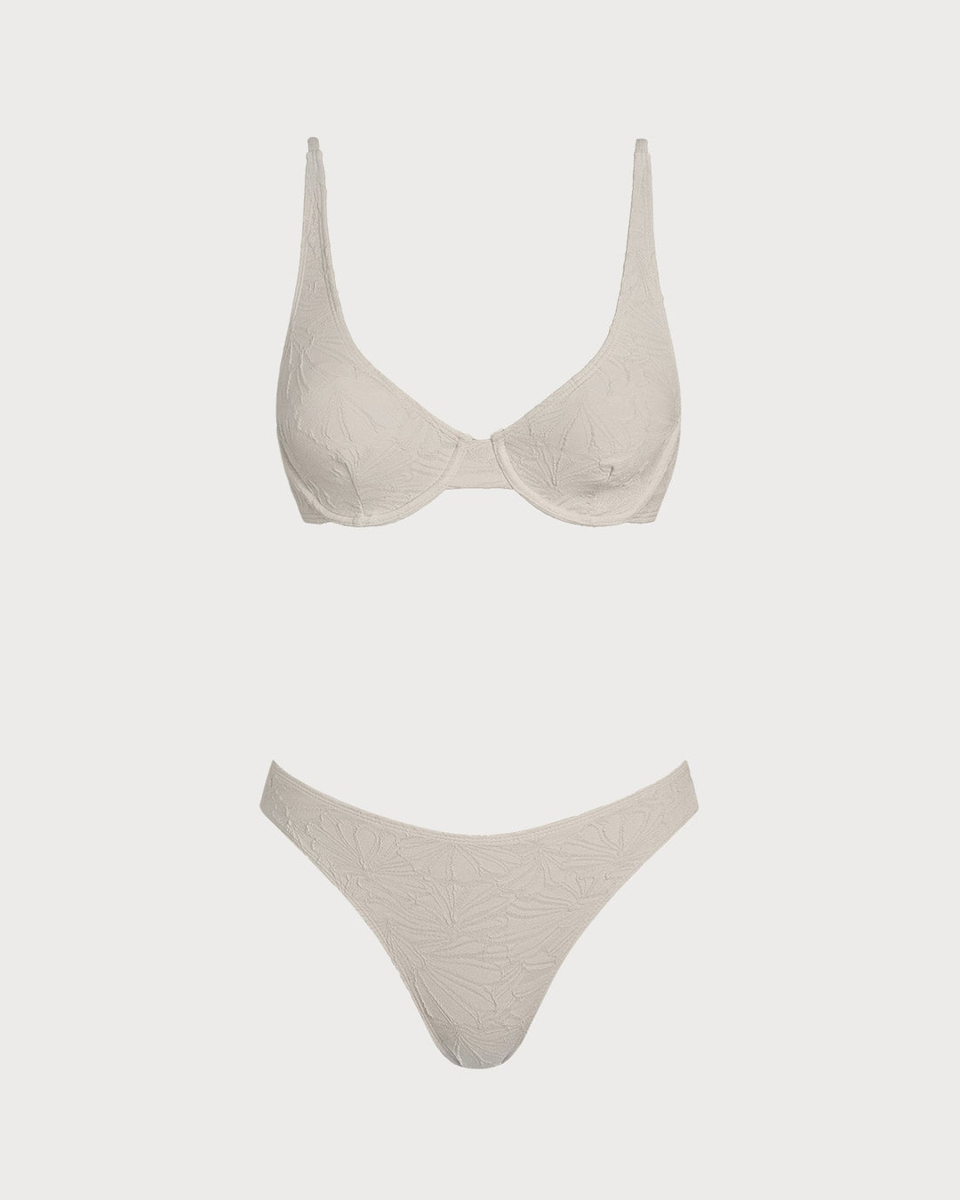 Morgan and Brooke | Beige Jacquard Underwire Bikini