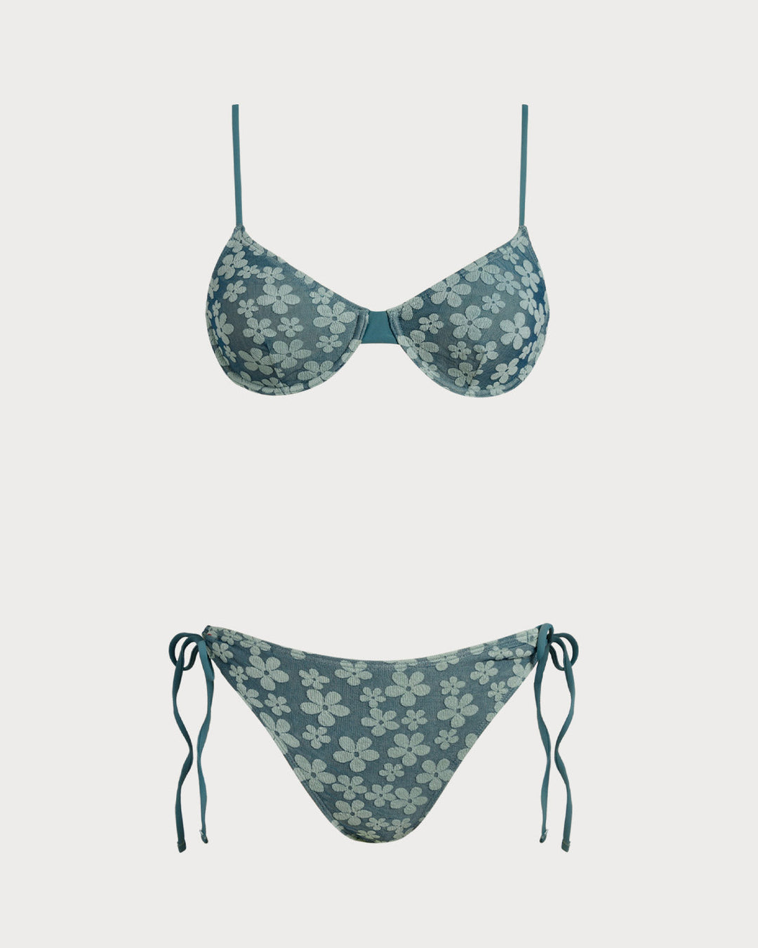 Morgan and Brooke | Floral Underwire Bikini Set for Women in Green