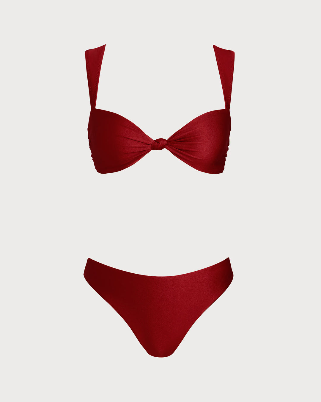 Morgan and Brooke | Triangle Low Waisted Bikini Set, Red