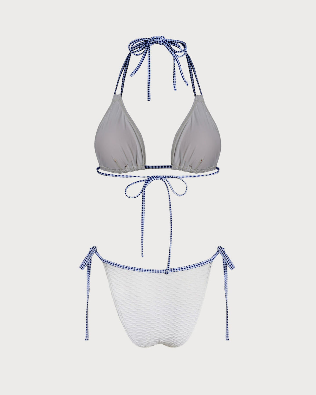Morgan and Brooke | Halter Triangle Bikini Set, White