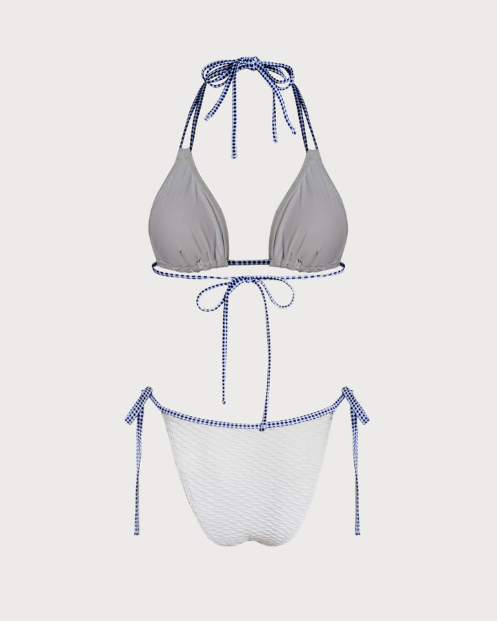 Morgan and Brooke | Halter Triangle Bikini Set, White