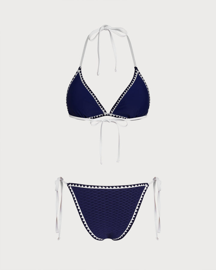 Morgan and Brooke | Triangle Bikini Set for Women in Blue