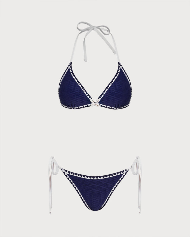 Morgan and Brooke | Triangle Bikini Set for Women in Blue