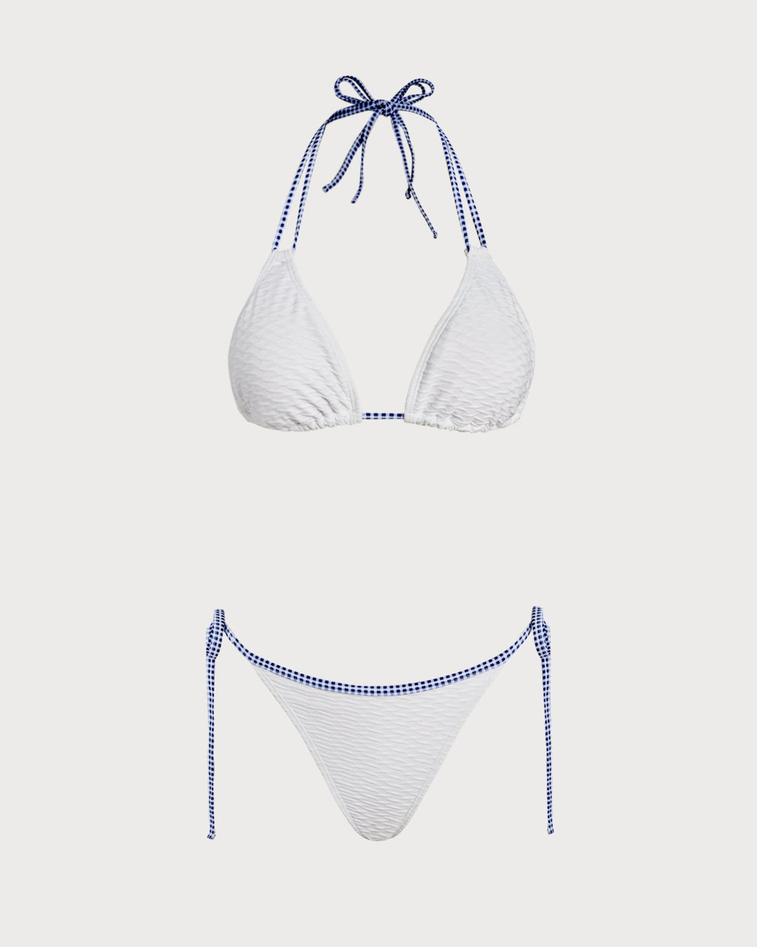 Morgan and Brooke | Halter Triangle Bikini Set, White