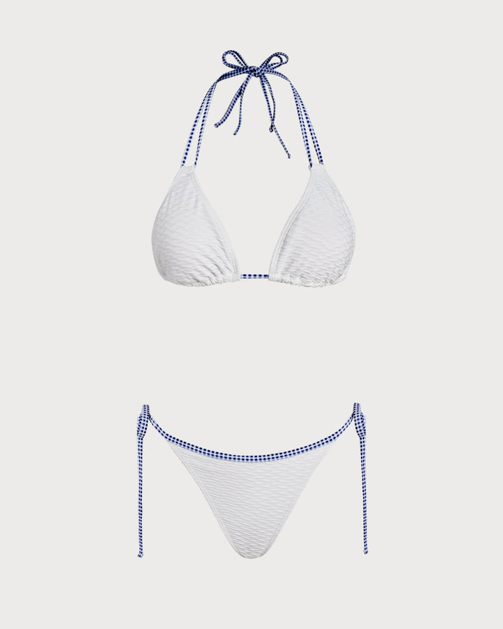 Morgan and Brooke | Halter Triangle Bikini Set, White
