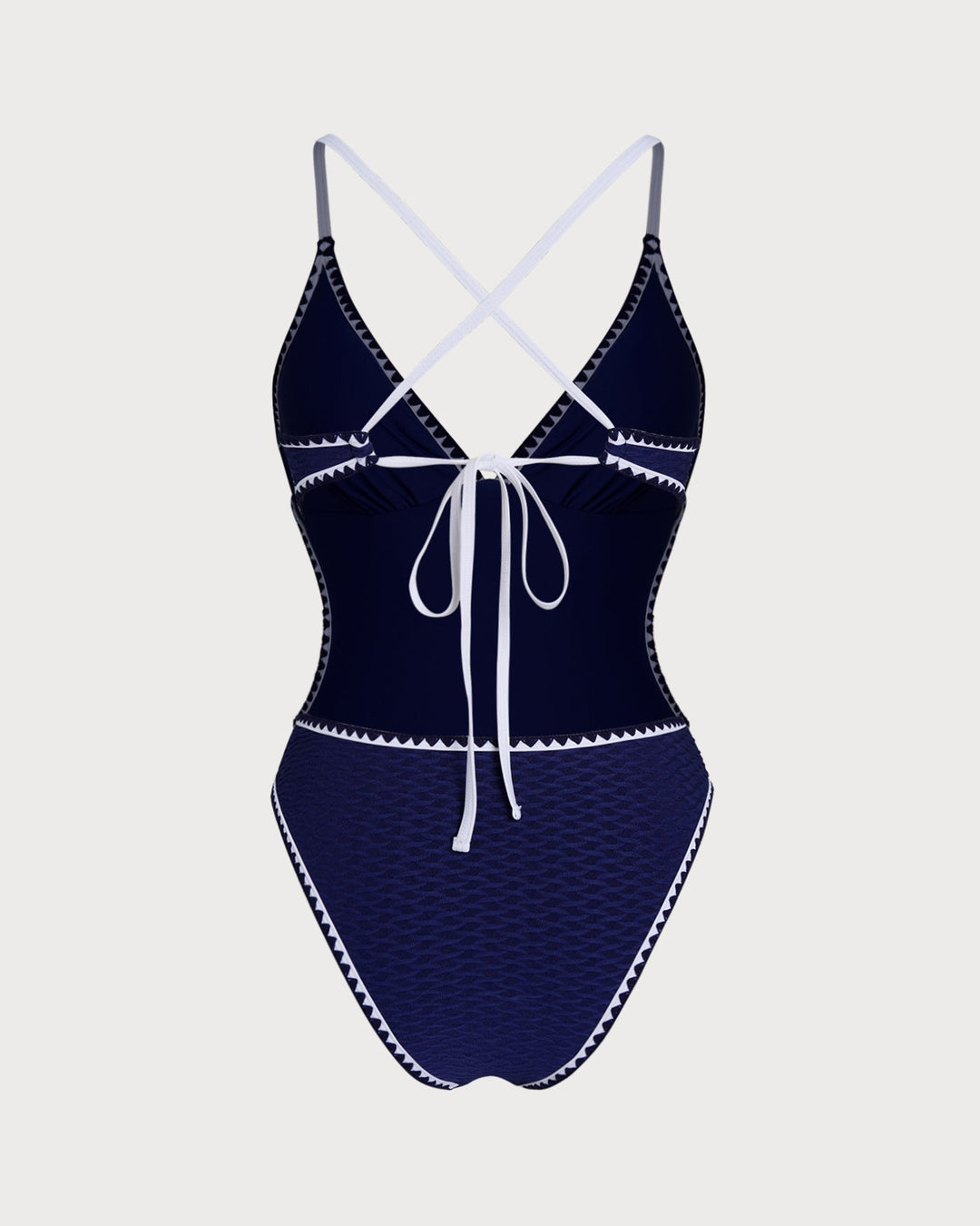 Morgan and Brooke | Blue Cross Bralette One Piece Swimwear