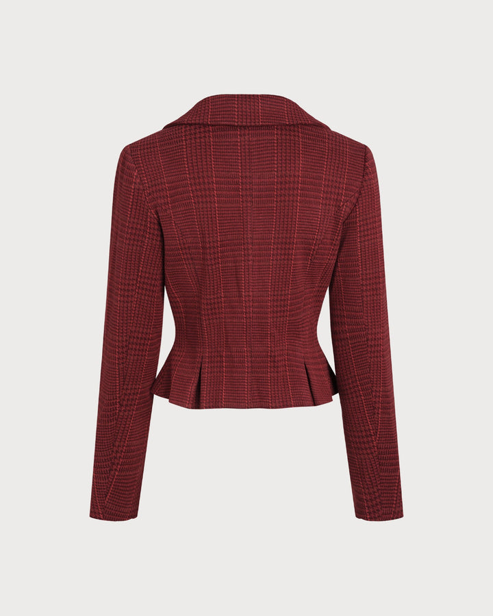 Morgan and Brooke | Double Breasted Jacket for Women in Red Plaid