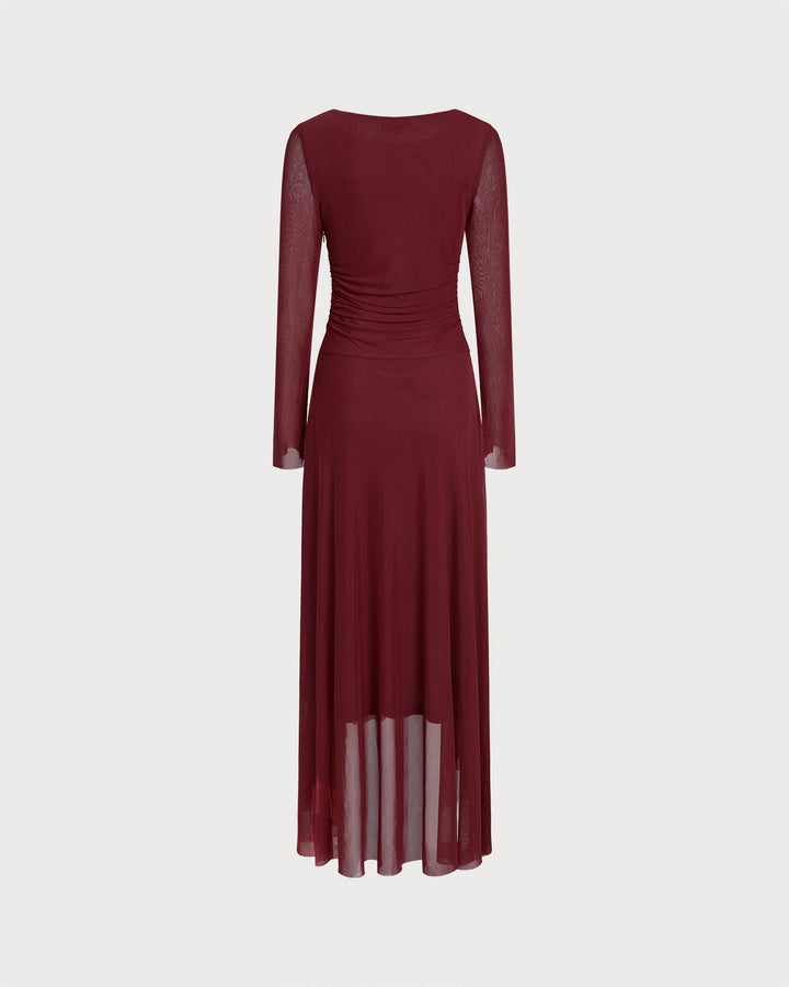 Morgan and Brooke | Boat Neck Maxi Dress for Women in Red