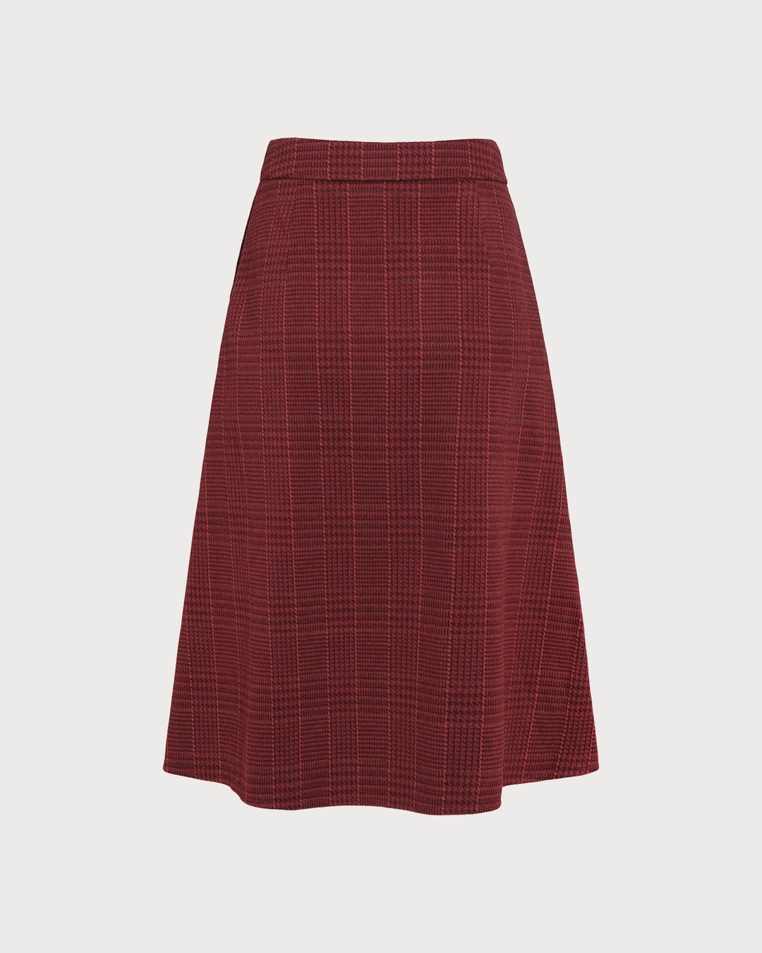 Morgan and Brooke | Red Plaid A-Line Midi Skirt