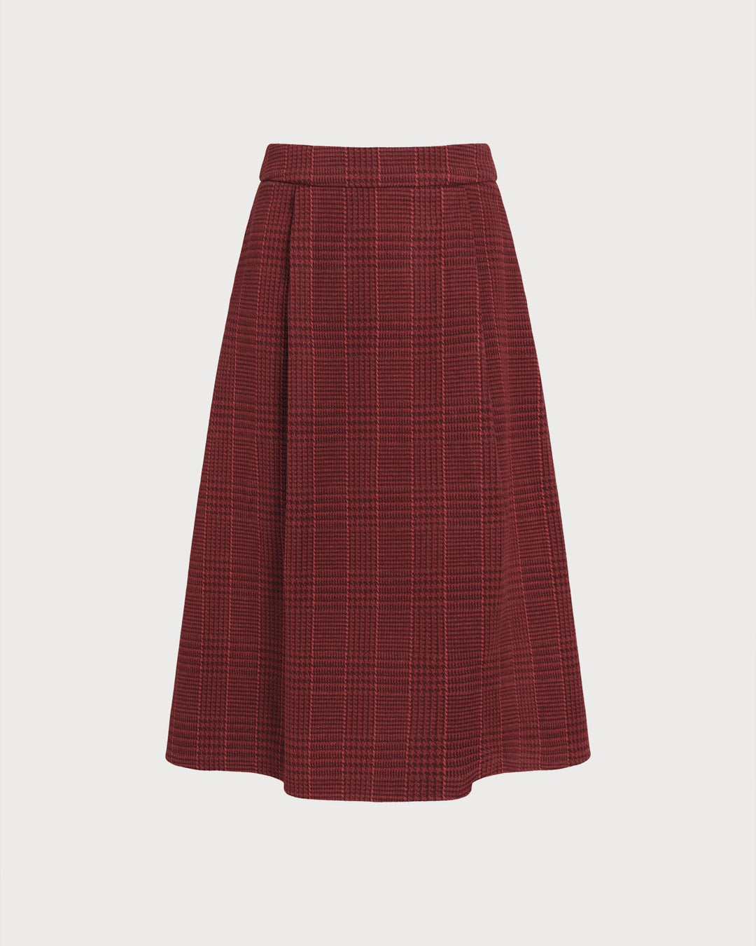 Morgan and Brooke | Red Plaid A-Line Midi Skirt