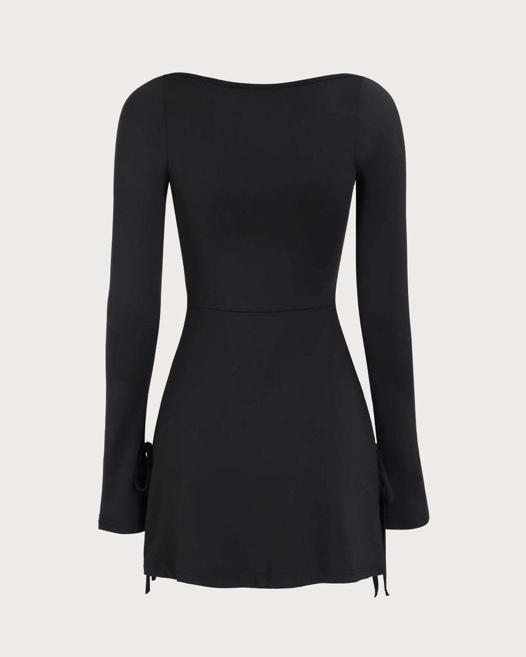 Morgan and Brooke | Black Square Neck Long Sleeve Mini Dress