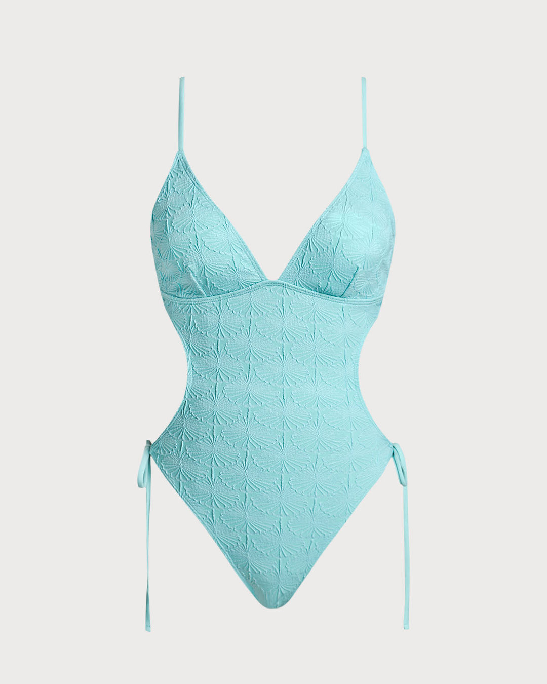 Morgan and Brooke | Textured Blue Bralette One Piece Swimwear